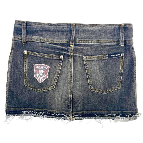 Sexy Punk Rock Denim Mini Skirt XS Custm by Madz  Goth Metal Festival Outfit - Picture 7 of 16